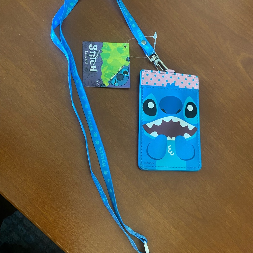 Disney Stitch Blue and Pink Lanyard Set